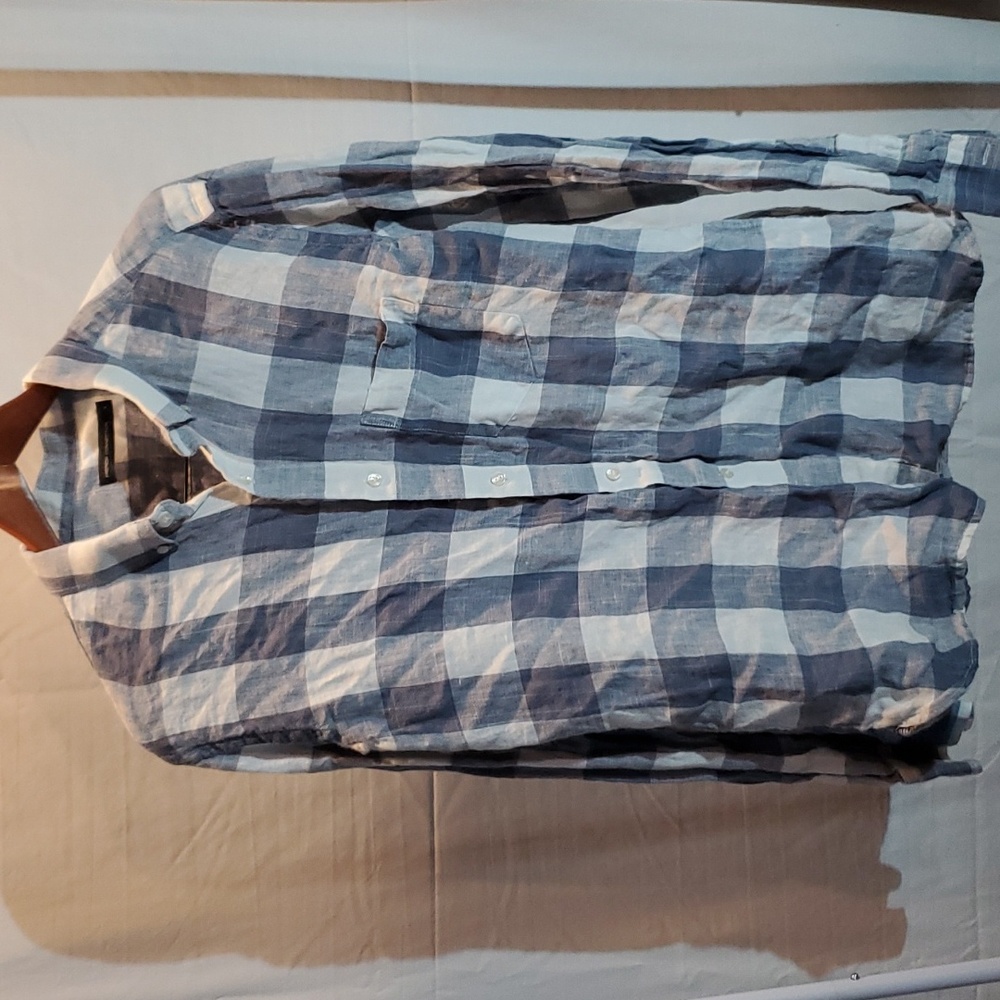 French connection 100% linen button down shirt
